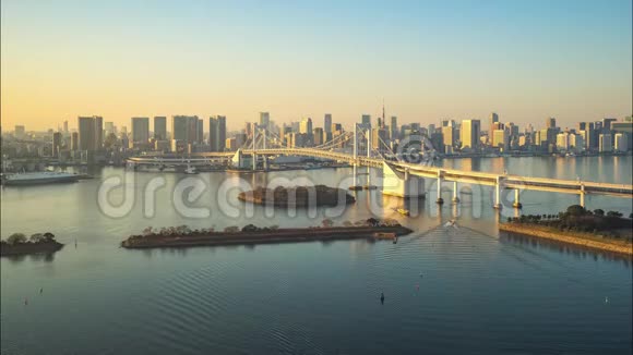 东京城市天际线的时间推移视频日本东京市东京湾视频的预览图