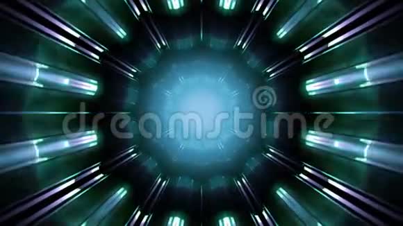 一个抽象的彩色发光隧道的无缝循环三维渲染动画视频的预览图