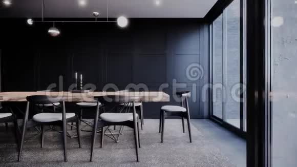 餐厅室内设计现代风格咖啡厅视频超高清4K3840x21603D动画视频的预览图