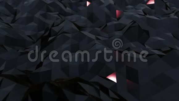 黑色低聚三角形的波浪运动视频的预览图