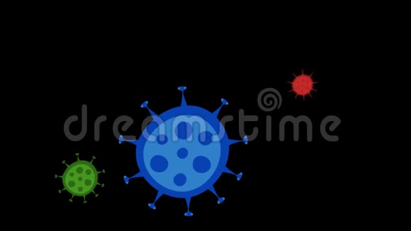 群病毒细胞冠状病毒细胞3D动画4K无缝环视频的预览图