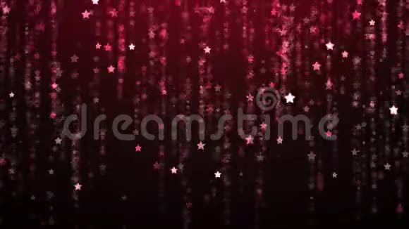 独特的抽象魅力红星坠落彩屑闪烁雨动画无缝循环视频的预览图
