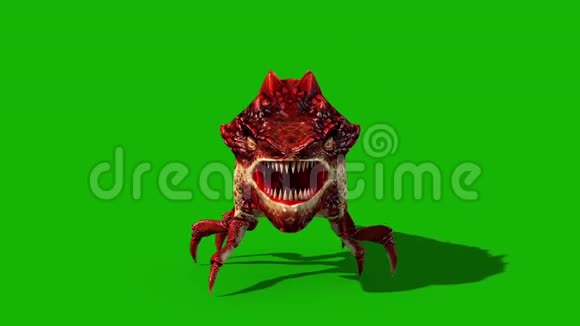 龙虫绿屏万圣节怪物3D渲染动画视频的预览图