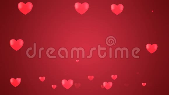 红色渐变背景下的爱情或心脏图标视频的预览图