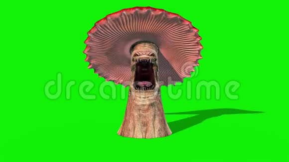 蘑菇怪物击中它绿色屏幕3D渲染动画视频的预览图