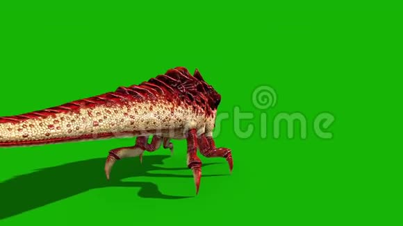 龙虫绿屏万圣节怪物死后3D渲染动画视频的预览图