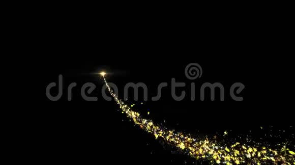 金光闪闪的星尘魔法痕迹闪耀的粒子黑色视频的预览图