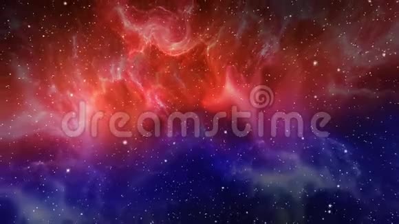 飞在太空星系恒星和气云循环动画视频的预览图