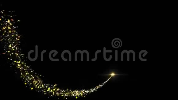 金色的豪华闪闪发光的星星尘埃轨迹视频的预览图