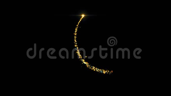 月亮闪耀小径金色闪光螺旋镜头效果视频的预览图