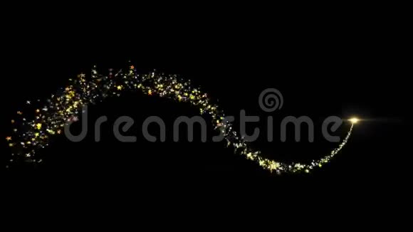 金色的豪华闪闪发光的星星尘埃轨迹视频的预览图
