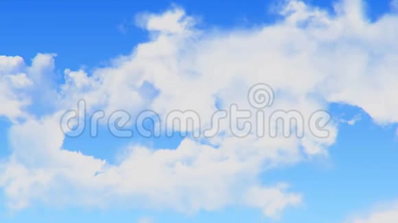 蓝天云和太阳循环动画背景绿色屏幕阿尔法视频的预览图