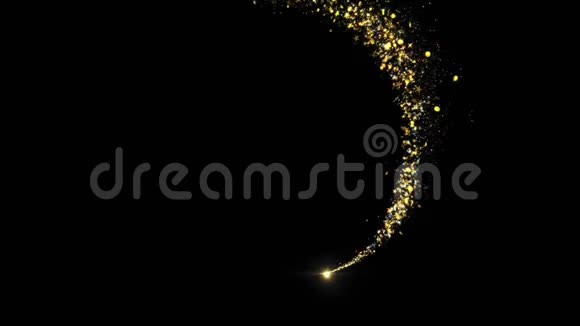 金光闪闪的恒星或粒子与火花和光径移动视频的预览图