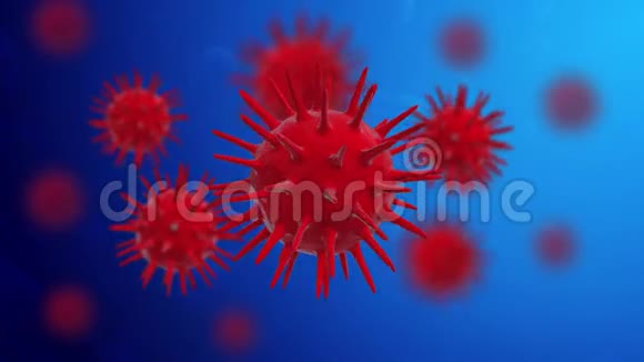 COVID19或冠状病毒2019年科罗纳病毒概念红色病毒视频的预览图
