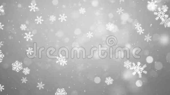 白色抽象雪花片雪花片雪花片雪花片4K循环动画视频的预览图