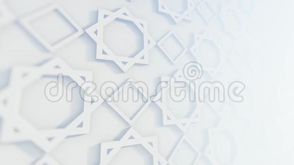 带有伊斯兰装饰的白色走廊墙视频的预览图