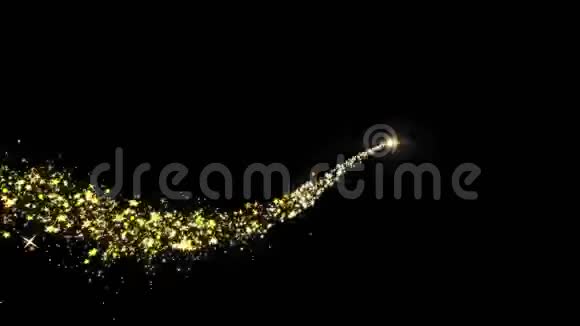 金色的豪华闪闪发光的星星尘埃粒子黑色视频的预览图