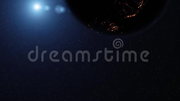 地球旋转日食动画的空间视图视频的预览图