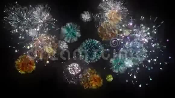 烟花爆炸新年快乐庆典背景1视频的预览图