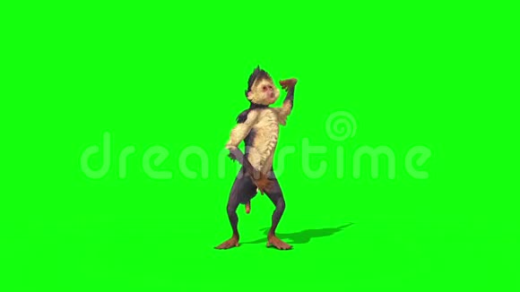 猴子攻击绿幕3D渲染动画视频的预览图