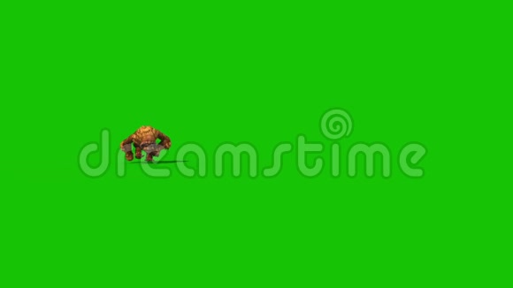 猩猩会运行前绿色屏幕猴子动物3D渲染动画视频的预览图