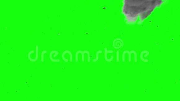 旋风飓风碎片顶部绿色屏幕3D渲染动画视频的预览图