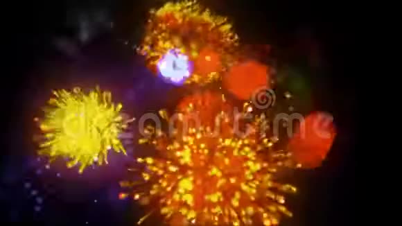 焰火爆炸新年庆典背景5视频的预览图