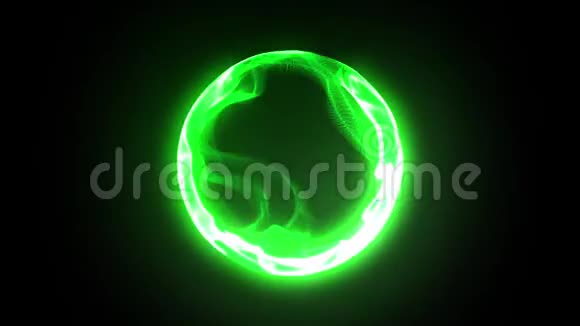 绿色能源等离子球环阿尔法Matte三维渲染动画视频的预览图