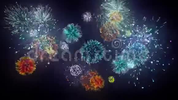 焰火爆炸新年庆典背景3视频的预览图