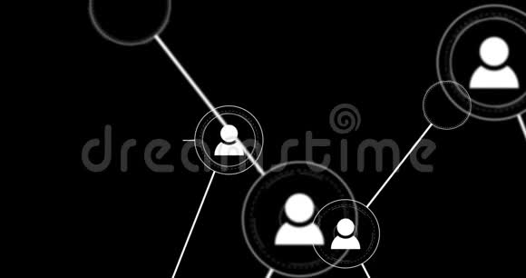 连接互联网上的人抽象的社交网络连接向上移动数字网络动画无缝视频的预览图