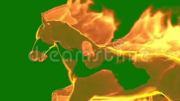 火马跑绿色屏幕关闭3D渲染动画视频的预览图