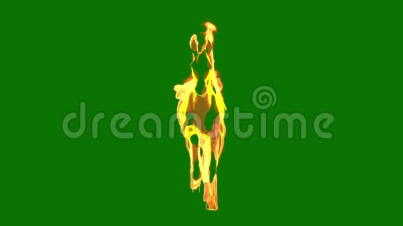 火马跑绿色屏幕前3D渲染动画视频的预览图