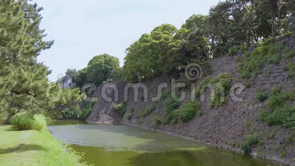 东京帝国城堡花园江户城堡遗址视频的预览图