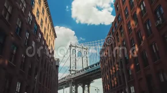运动时间著名的布鲁克林大桥纽约一个很受欢迎的旅游景点视频的预览图