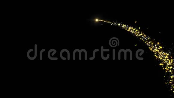 金色闪光飞行与闪闪发光循环动画视频的预览图