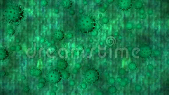 广播旋转病毒细菌和细菌绿色医疗3D循环4K视频的预览图