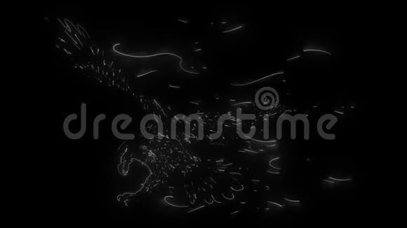 火焰鹰黑色背景设计视频视频的预览图