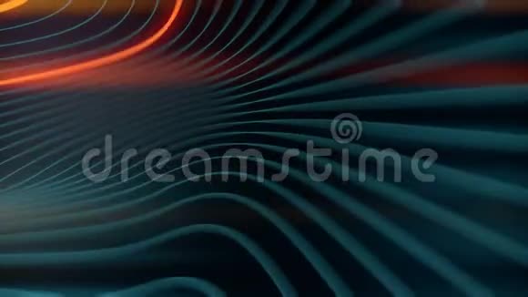 变形的波浪线与运动发光线三维渲染循环动画4K超高清视频的预览图