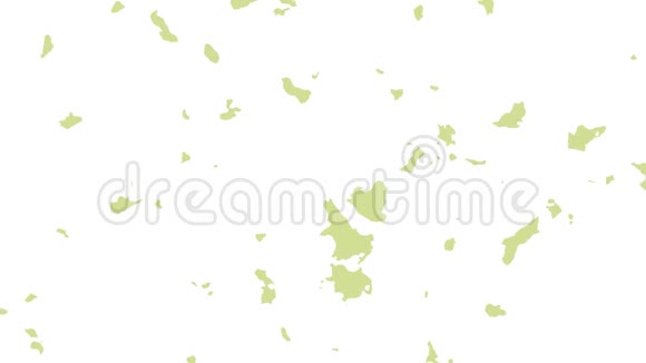 在白色背景上移动的绿色形状的抽象动画无缝环路动画背景壁纸视频的预览图