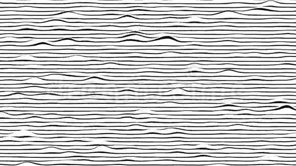 黑白线水平运动背景电脑生成的循环动画视频的预览图