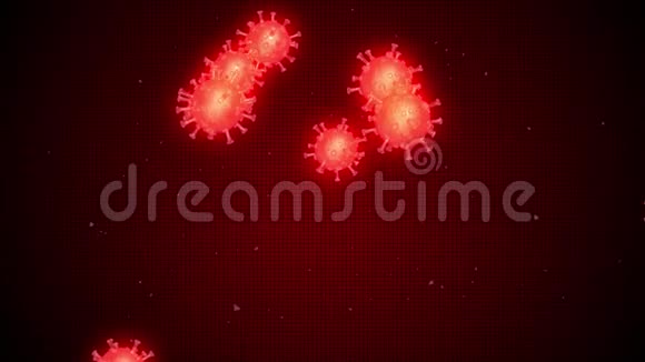 暗红色背景下红色分子冠状病毒的菌落冠状病毒危险性流感视频的预览图