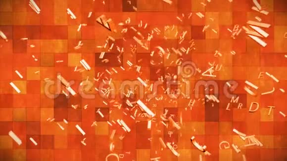 广播高科技飞行英语字母表橙色摘要3D循环4K视频的预览图