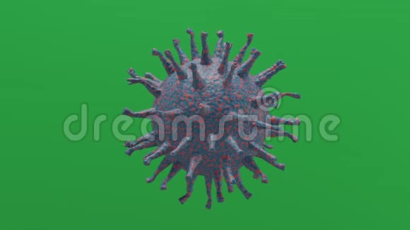 冠状病毒或COVID19在绿色屏幕背景上移动视频的预览图