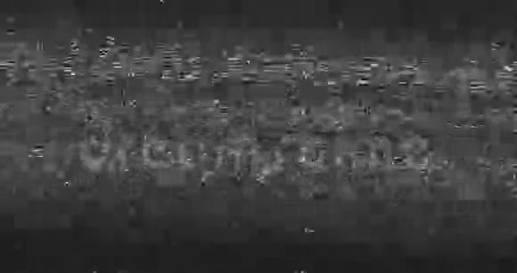 灰色黑白vhs故障噪声背景真实闪烁模拟老式电视信号干扰不良静态视频的预览图