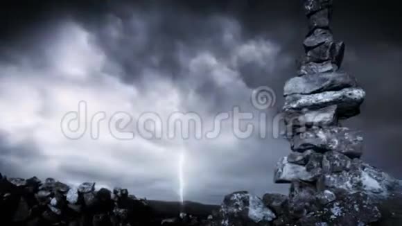 闪电风暴奇景背景视频的预览图