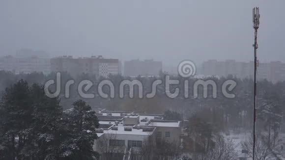 雪落在城市上空视频的预览图