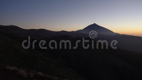 特内里弗泰德景观西班牙加那利群岛特内里费火山带的日落性质视频的预览图