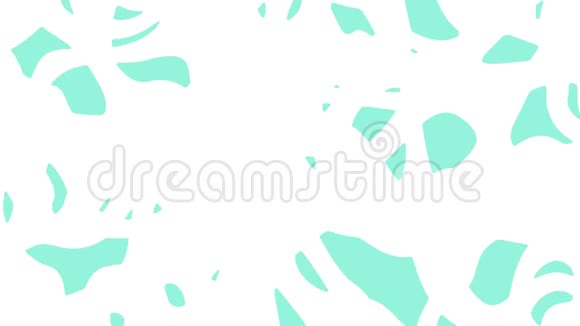 白色背景下绿色运动形状的抽象动画无缝环路动画背景壁纸视频的预览图