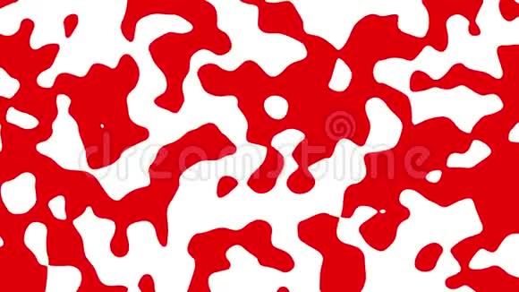 在白色背景上变形的红色形状的抽象动画无缝环路动画背景壁纸视频的预览图