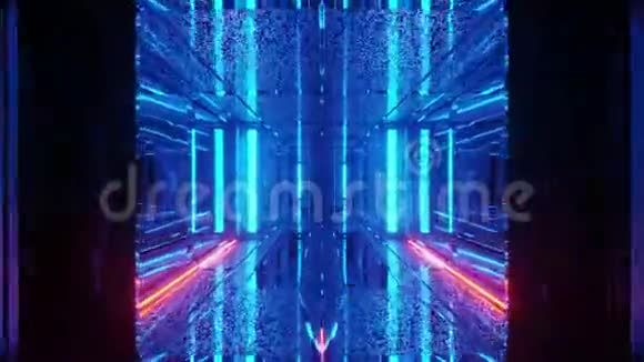 三维俱乐部视觉插图运动背景活壁纸vj环蓝色未来科幻隧道走廊与视频的预览图